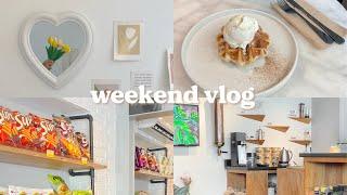 weekend vlog ️ café date, korean market, home shopping 