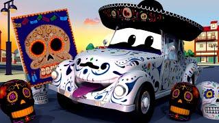 Masina schelet - Dia de Los Muertos - Disney Pixar Coco ! Patrula auto în Orasul Masinilor - Desene