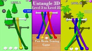 Untangle 3D | Tangle Rope Master | Fun Puzzle Games | Level 2 to Level 25 | Relax and Play | Funtory