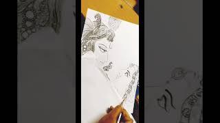 krishan and Radha drawing.// Akki Creations // by Akshaya Erramilli