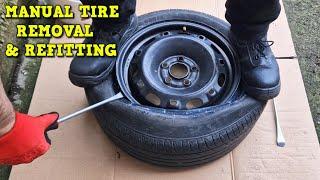 Mounting a Car Tire By Hand - The Easy Way