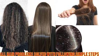 Dry damaged Frizzy hair solution step by steps / Healthy hair tips for women #haircare #youtube #yt