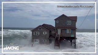 Beach home collapses into the ocean on North Carolina Outer Banks