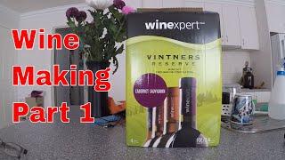 Winexpert Wine Kit, Cabernet Sauvignon,  Preparing and fermenting Part 1 of 2.