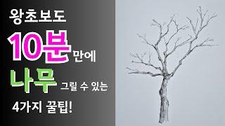 초보자도 쉽게 그릴 수 있는 나무 그리기｜ 10분 만에 완성 ｜4가지 공식으로 자연물 그려내는 꿀팁