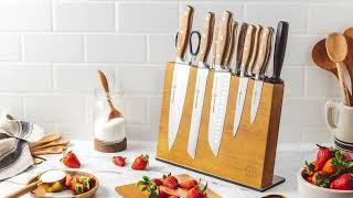 Schmidt Brothers Cutlery Forged Acacia 14 pc Knife Block Set