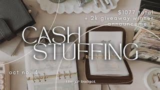 Cash Stuffing | Oct No 4 | 2024 | Giveaway Winner Announcement | Sinking Funds + Savings Challenges