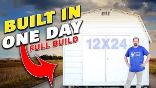 Building A Barn Style Portable Shed In One Day - With A DIY Shop Building Kit