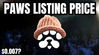PAWS Airdrop, Listing Date & Price Predictions