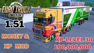 MONEY and XP Mod  Euro Truck Simulator 2  | 1.51