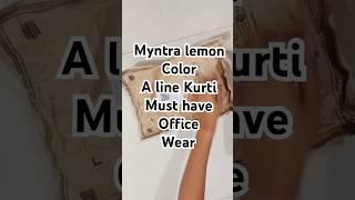 Myntra Lemon color Kurtis from 2025  | #kurtis #myntra #myntrakurtisethaul #officewear #myntrastyle