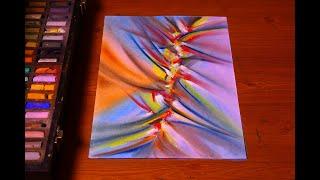 How To Create Stretched Abstract Painting In Soft Pastel | Art Tutorial