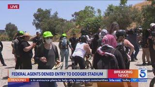 Federal agents denied entry to Dodger Stadium