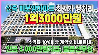 새아파트 1억3000만원 땡처리 3000만원 현금지급 풀옵션무상 수익률10%이상 계약즉시 월세지급 미분양아파트 땡처리 아산 탕정 월드메르디앙