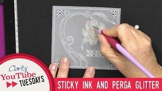 Groovi How To - Sticky Ink and Perga Glitter