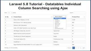 Laravel 5.8 Tutorial - Datatables Individual Column Searching using Ajax