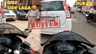 Traffic police wale sir ne rok liya ?  cops vs biker || Aaj to bura fas jata  #motovlog #r15v3