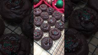 Chocolate Thumbprint Cookies!!! Full tutorial on my YouTube channel!!! #baking #christmascookies