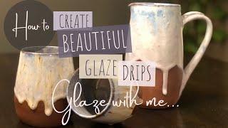 GLAZE LAYERING - Glazing pottery for beginners - Beautiful GLAZE DRIPS using Mayco Glazes SD 480p