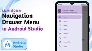 Navigation Drawer Menu in Android studio || Drawer Menu #androidstudio #menu