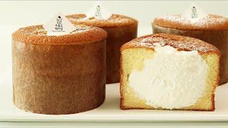 Castella cake with hidden cream! Real moist whipped cream castella cake recipe 