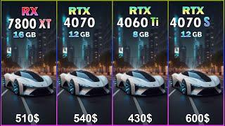 RTX 4070 SUPER vs RX 7800 XT vs RTX 4070 vs RTX 4060 Ti  comparison in 50 games at 4K