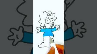 How to Color Maggie Simpson Step by Step #viral #art #drawing #painting #trending #coloring #shorts