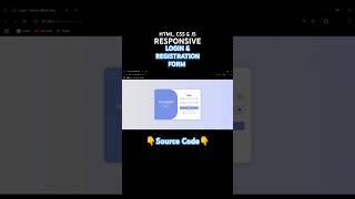 Responsive Login & Registration Form #html #css #javascript #webdesign #webdevelopment #frontend
