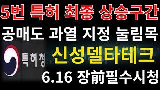 #신성델타테크 ] 5번 특허 최종 상승구간 공개합니다 공매도 과열 지정 눌림목 폭등 예상구간 "이 가격" 6번특허 곧 나옵니다 폭등 준비 #신성델타테크주가전망 #신성델타테크주가