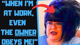 r/EntitledPeople - Smug Karen Workers Think They OWN THE BUSINESS! Gets Humbled lol