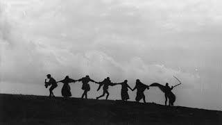 The Seventh Seal (1957) by Ingmar Bergman, Clip: The Danse Macabre - dancing silhouettes on the hill