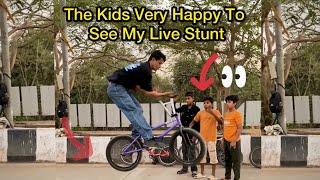 The kids Very Happy To See Me And I Showed Them Some StuntsAkram Bmx Rider #bmx #shortfilm #story