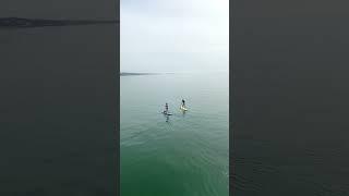 Into the blue - perfect conditions for paddle boarding in Bournemouth during the September heatwave