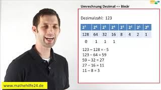 Umrechnung: Dezimal und Binär umrechnen | Mathematik