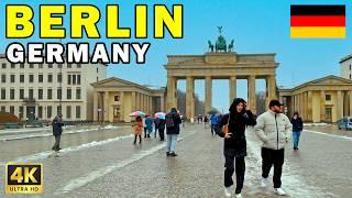  BERLIN, GERMANY 4K Walking Tour | Snowfall POV Walk From Alexanderplatz to Brandenburg Gate ️