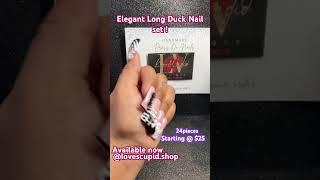 Luxury style “Elegance” 24 piece-long Duck press on set  #luxurypressonnails #nailart #ducknails