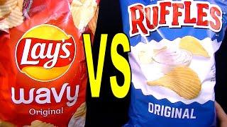 Lay's Wavy vs Ruffles Original - What are the Best Potato Chips? FoodFights Taste and Food Reviews