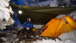 Winter CAMPING in a SNOWSTORM