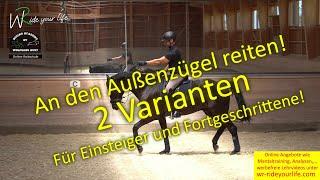 F168 Pferde korrekt an den Außenzügel Reiten. 2 Varianten- eine leichtere und eine schwierigere.