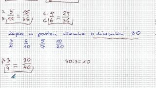 Rozszerzanie i skracanie ułamków zwykłych - Matematyka Szkoła Podstawowa i Gimnazjum