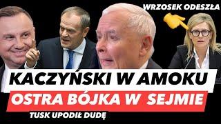 SPAZMA KACZYŃSKIEGO – PLUJE A PiS UCIEKA Z SALI️TUSK PONIŻYŁ DUDĘ I EWA WRZOSEK ZŁOŻYŁA REZYGNACJĘ