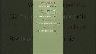 Uzbek 1.7 Where for You (for plural pronoun)