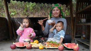 Harvest the cabbage garden at home to sell at the market - cook giant fish to eat with your children