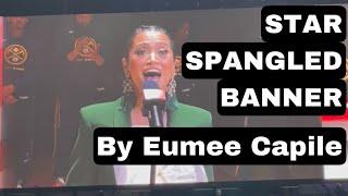 EUMEE CAPILE SINGING STAR SPANGLED BANNER @ CHICAGO BULLS VS. DENVER NUGGETS PRESEASON GAME