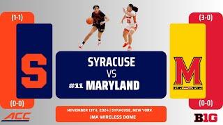 Syracuse vs No. 11 Maryland | NCAA Women's Basketball | 11.13.24