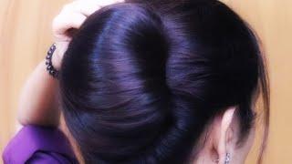 Hairstyle  Quick Bun Hairstyle With Rubber Band | Beautiful Classic French Twist Hairstyle By Self