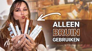 ALLE BRUINE ART SUPPLIES GEBRUIKEN DIE IK HEB! - 1 kleur Challenge