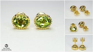 Tahi 7405 - Đôi bông tai đá quý Peridot | TahiGems - Tahi Phạm