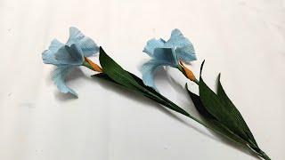 Hướng Dẫn Làm Hoa Diên Vỹ Bằng Giấy Nhún - How To Make Iris Paper Flower - Lana Paper Flowers