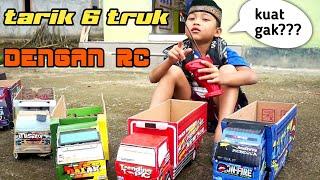 miniatur truk oleng dari kardus | coba Rc truk murah tarik 6 truk!!!